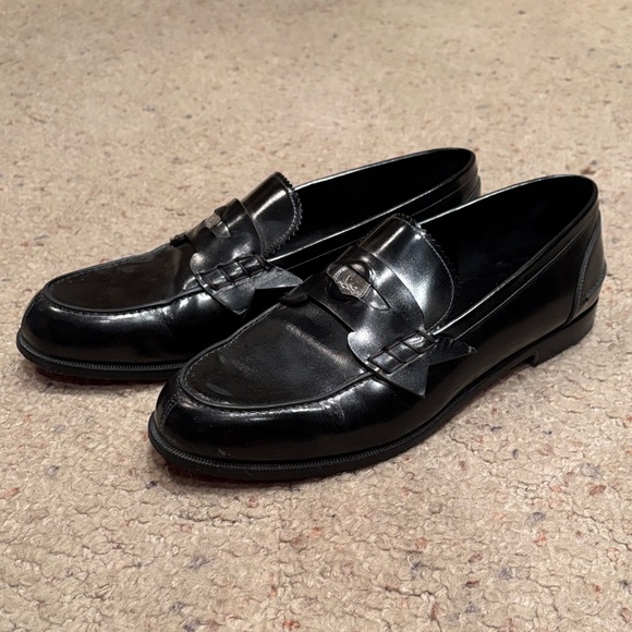 Gunmetal louboutin women’s Leather Loafers - Picture 5 of 5